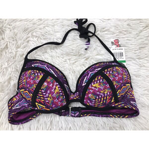 NWT The Bikini LAB Swimsuit Bikini Bra Top Sz Lg Push Up Swimwear multicolor $38